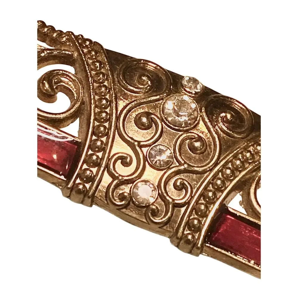 Green Tree Gallery 4x6” Photo Picture Frame Ornate Vintage Style Ruby Red Accent